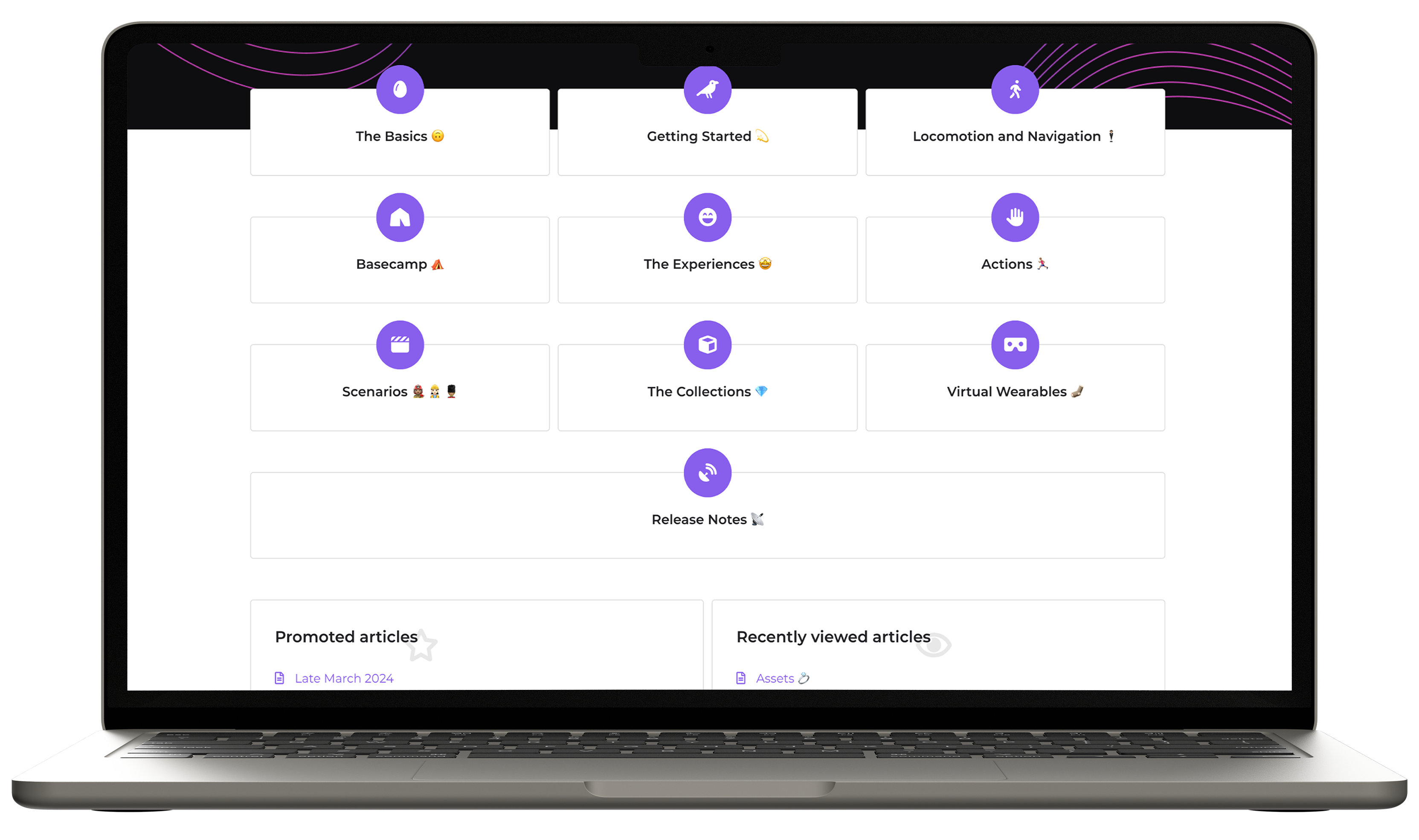 StellarX Help Center homepage showing 10 category cards with icons but no descriptions